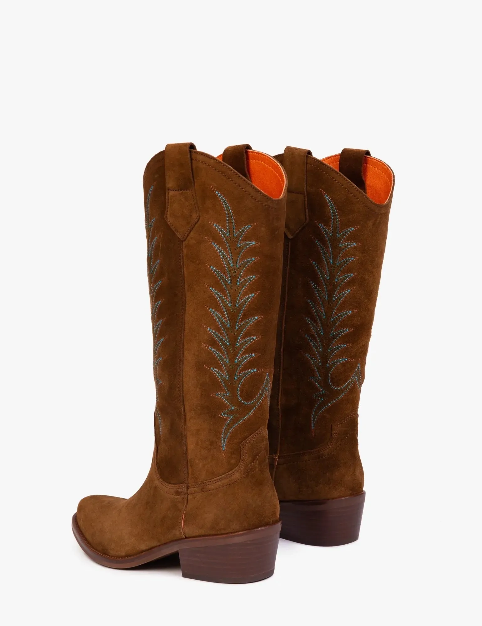 40% OFF - PENELOPE CHILVERS Goldie Embroidered Cowboy Boots - Ladies Suede - Peat - SIze: UK 3 (EU 36)