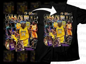 Basketball Star Shaquille O'Neal Los Angeles Lakers Bootleg Graphic Collage Png Digital Download