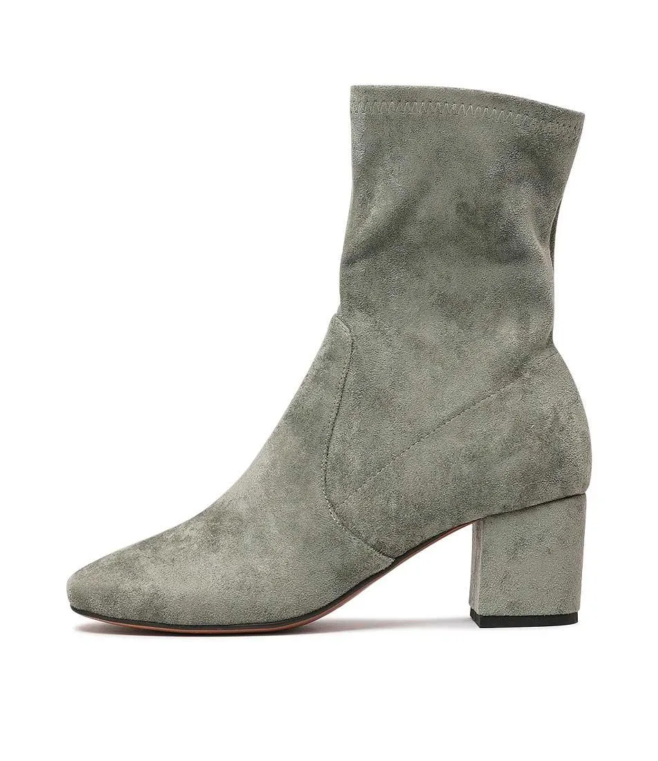 Careful Khaki Suede Ankle Boots