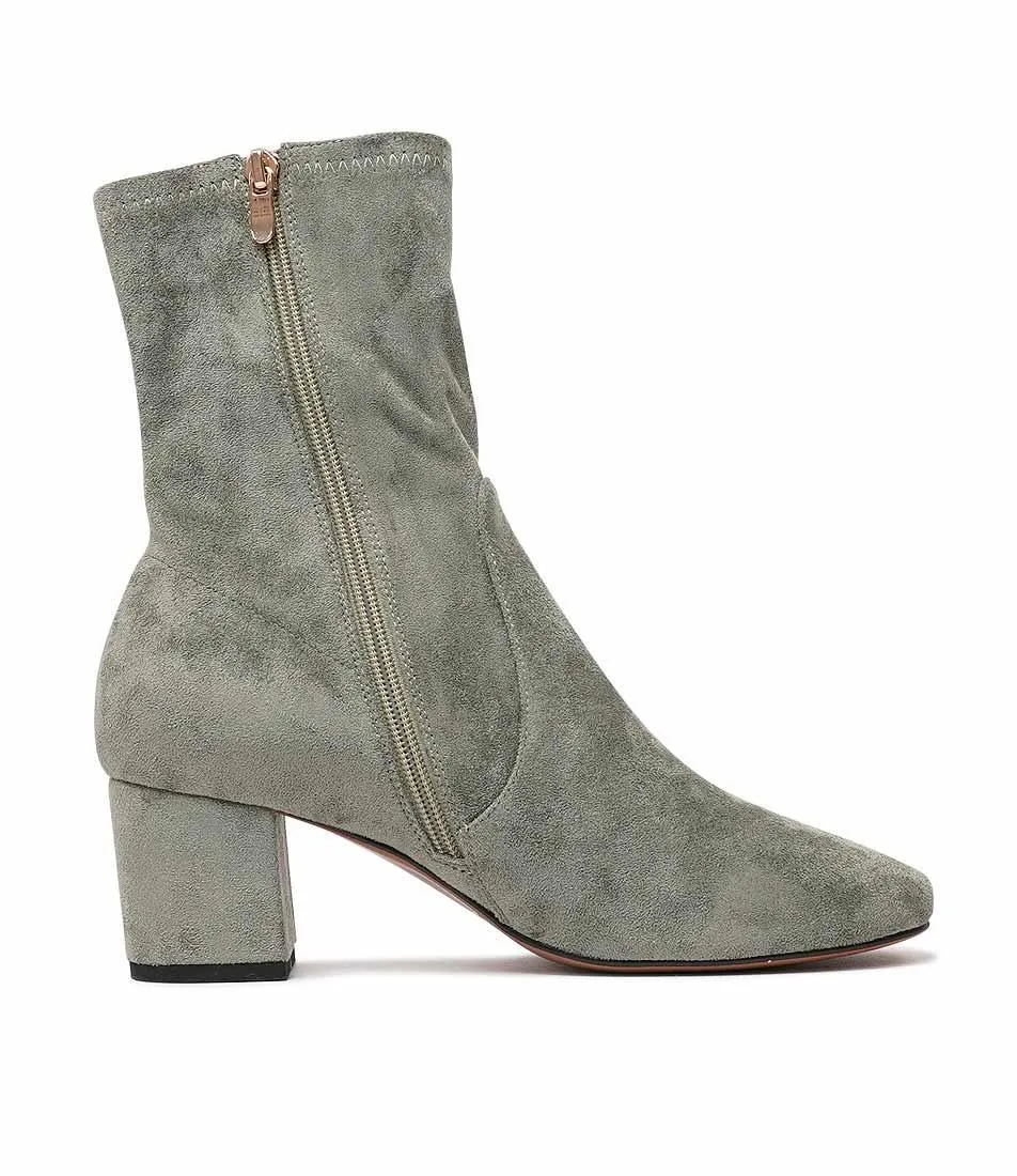 Careful Khaki Suede Ankle Boots