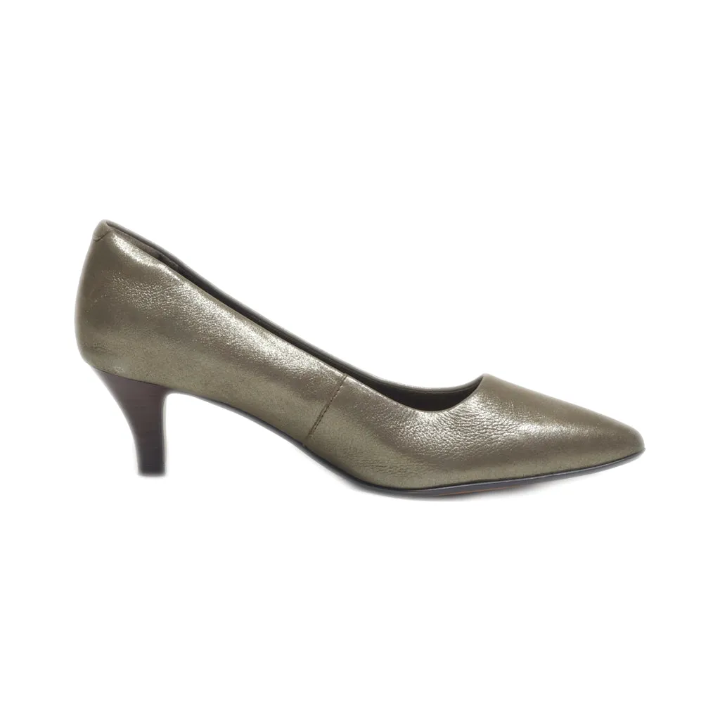 Clarks Kitten Heels Leather Grey Colour For Women