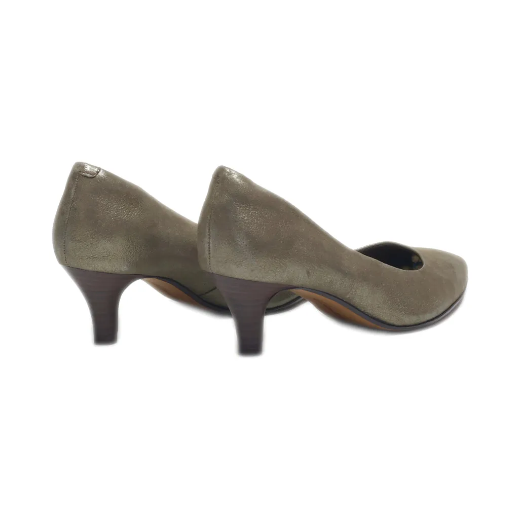 Clarks Kitten Heels Leather Grey Colour For Women