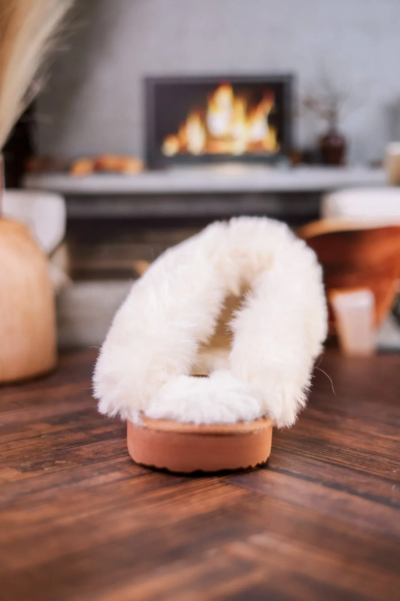 Cream Sweater Slippers