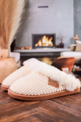 Cream Sweater Slippers