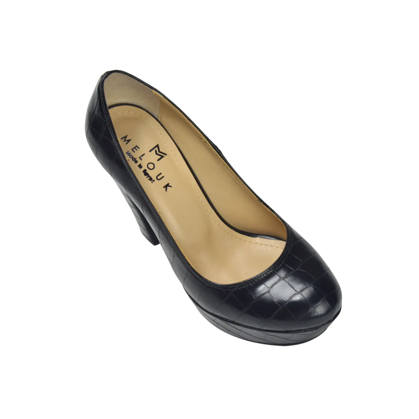 Elegant Leather High Heels Shoe Black