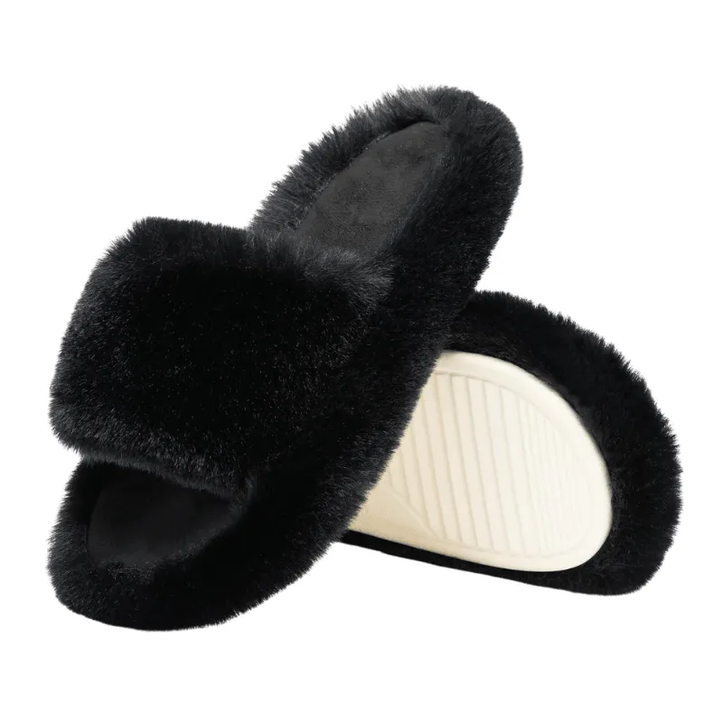 Faux Fur Slide Slippers – Cozy Comfort for Everyday Wear