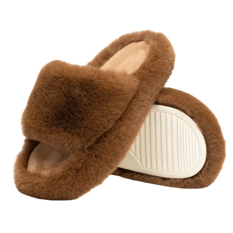 Faux Fur Slide Slippers – Cozy Comfort for Everyday Wear