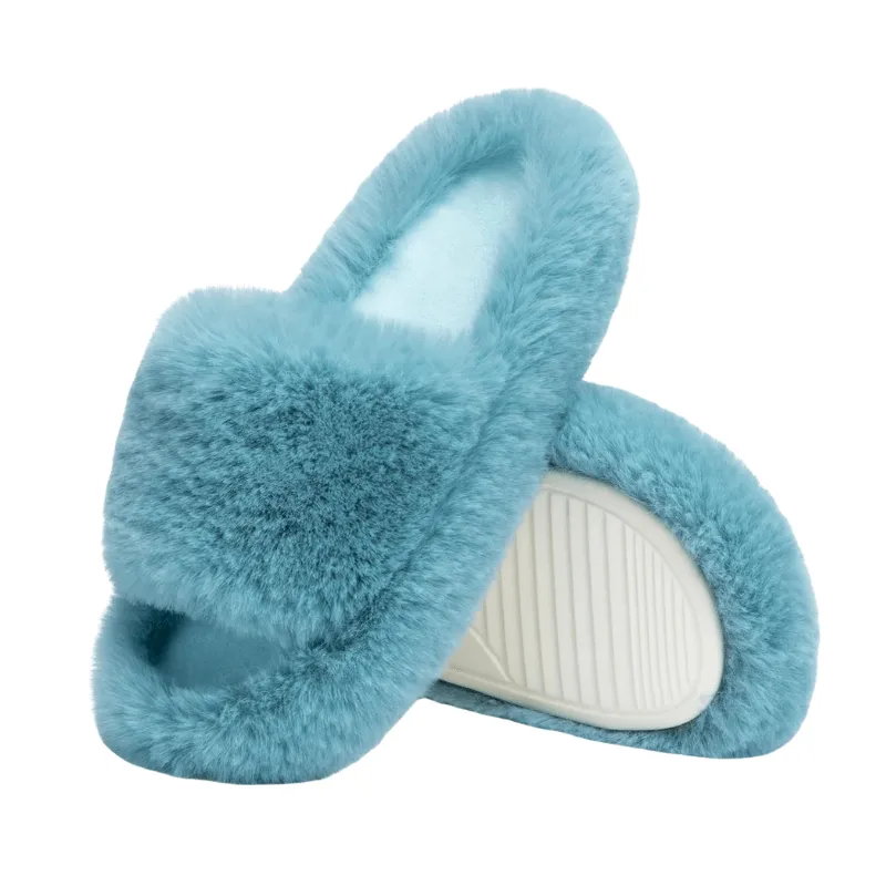 Faux Fur Slide Slippers – Cozy Comfort for Everyday Wear