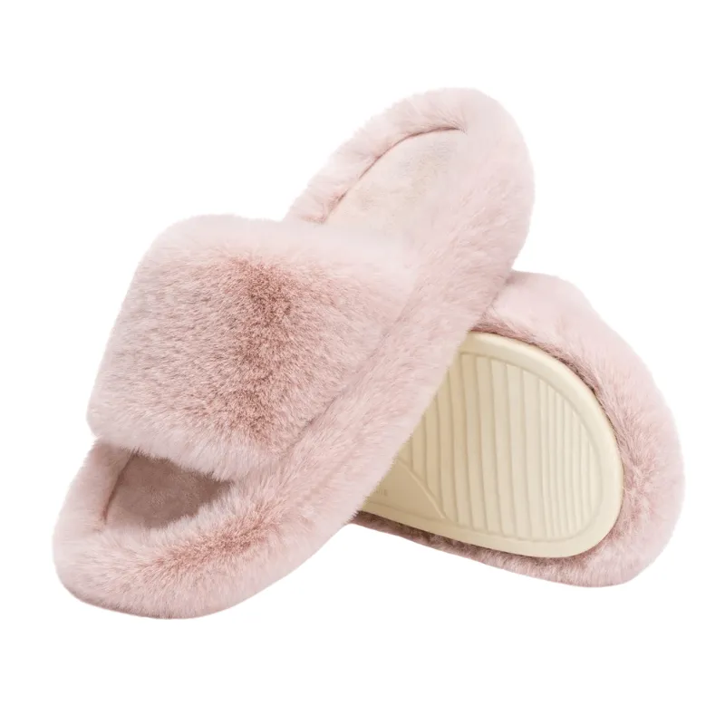 Faux Fur Slide Slippers – Cozy Comfort for Everyday Wear