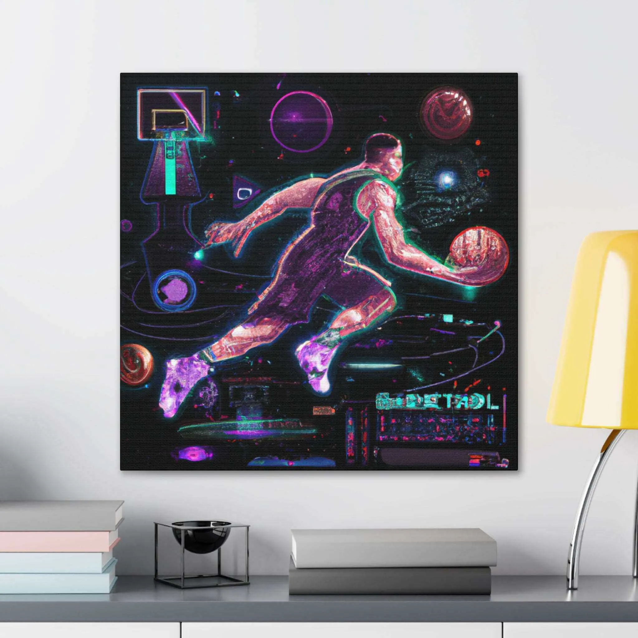 Hoops: Neon Circuitry Canvas Print