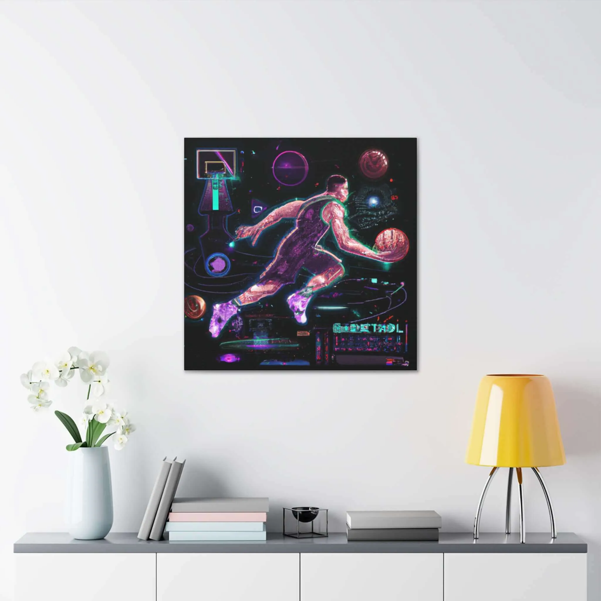 Hoops: Neon Circuitry Canvas Print