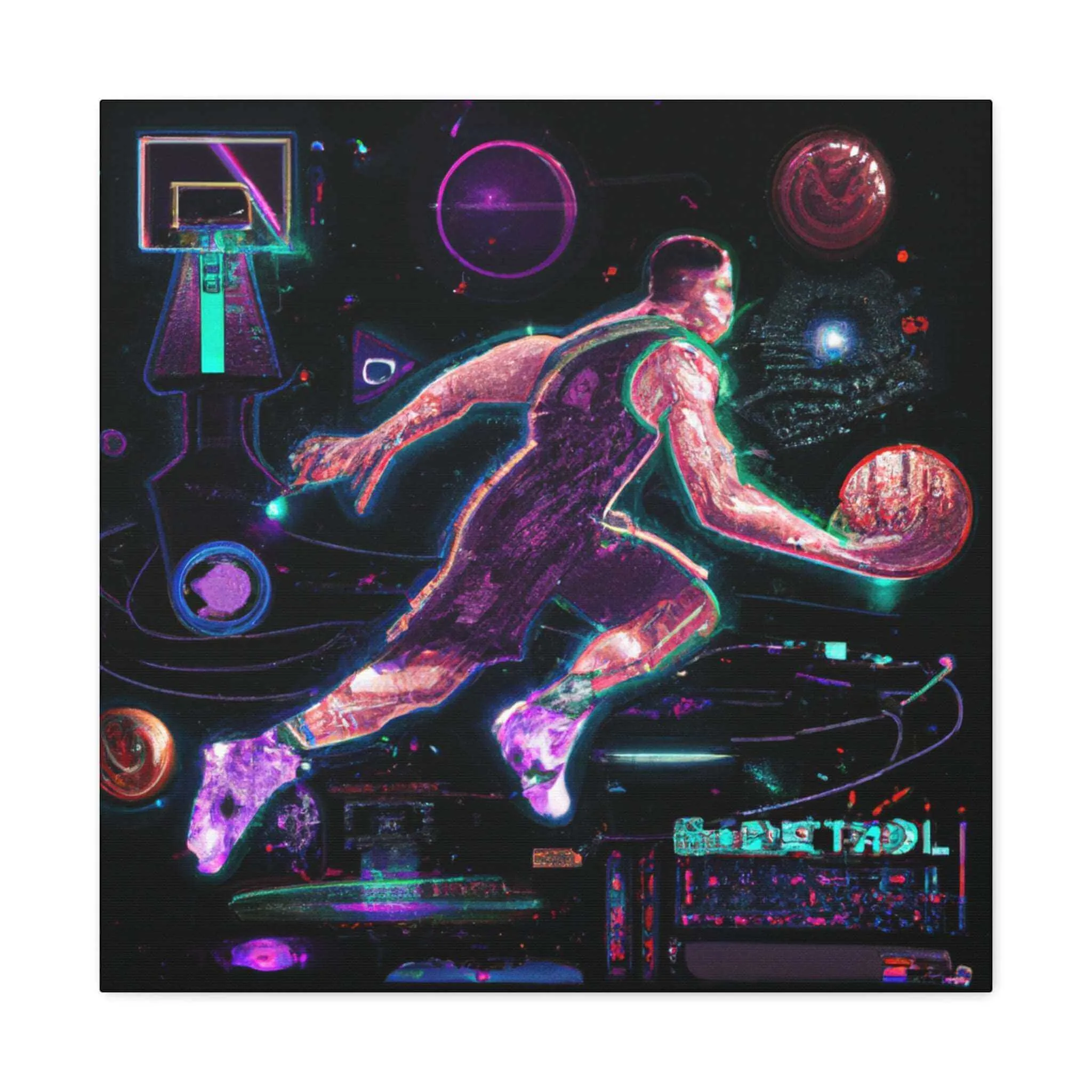 Hoops: Neon Circuitry Canvas Print