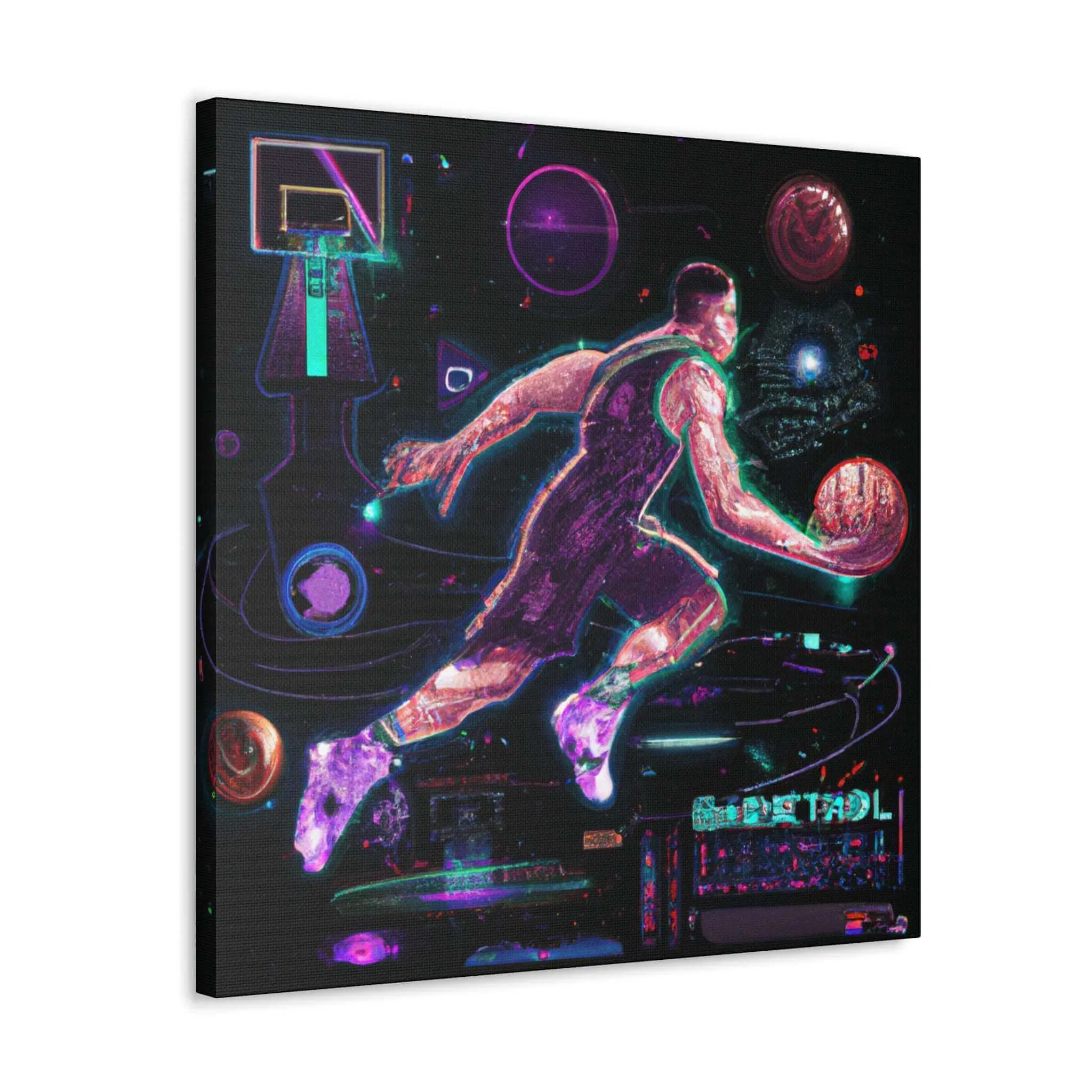 Hoops: Neon Circuitry Canvas Print