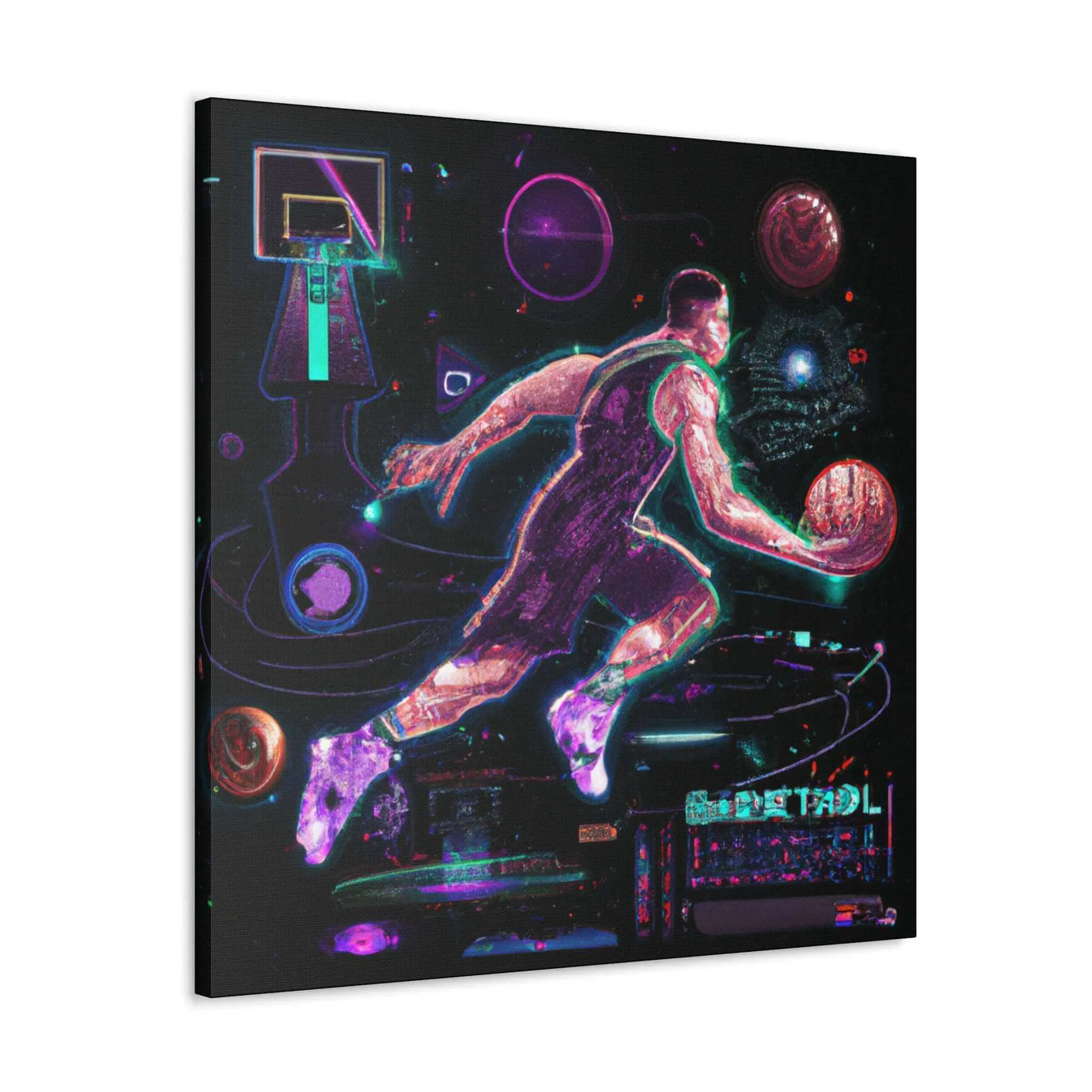 Hoops: Neon Circuitry Canvas Print