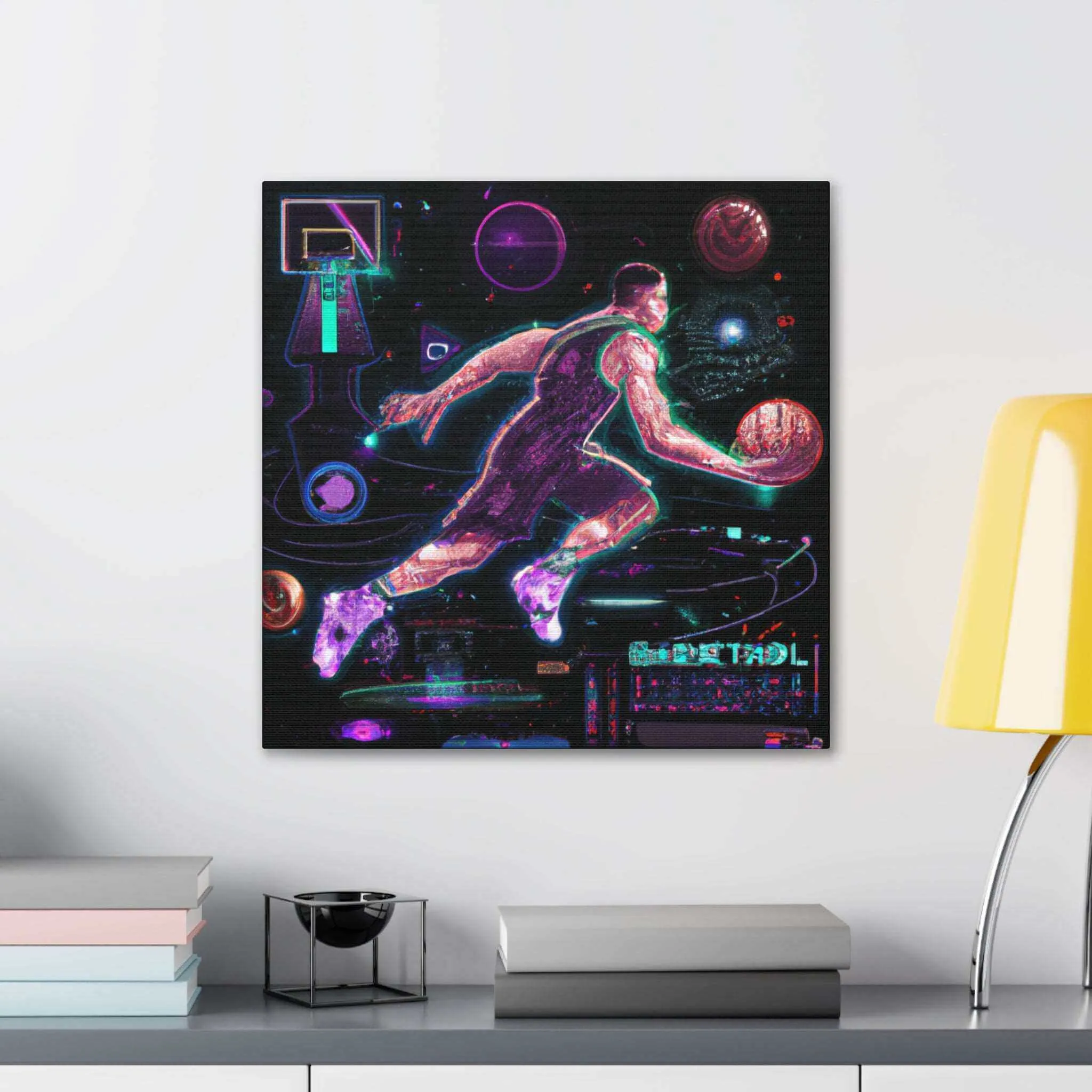 Hoops: Neon Circuitry Canvas Print