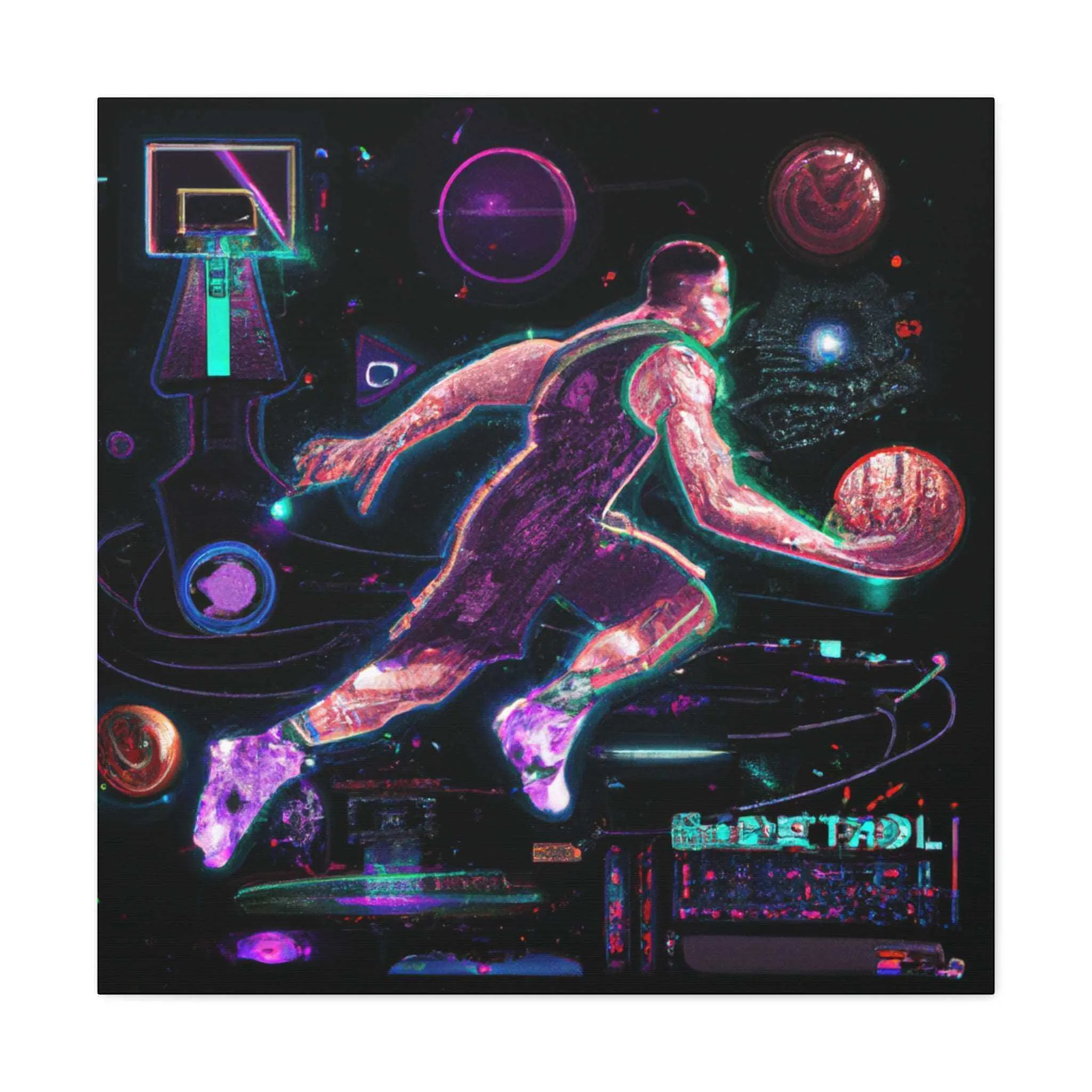 Hoops: Neon Circuitry Canvas Print
