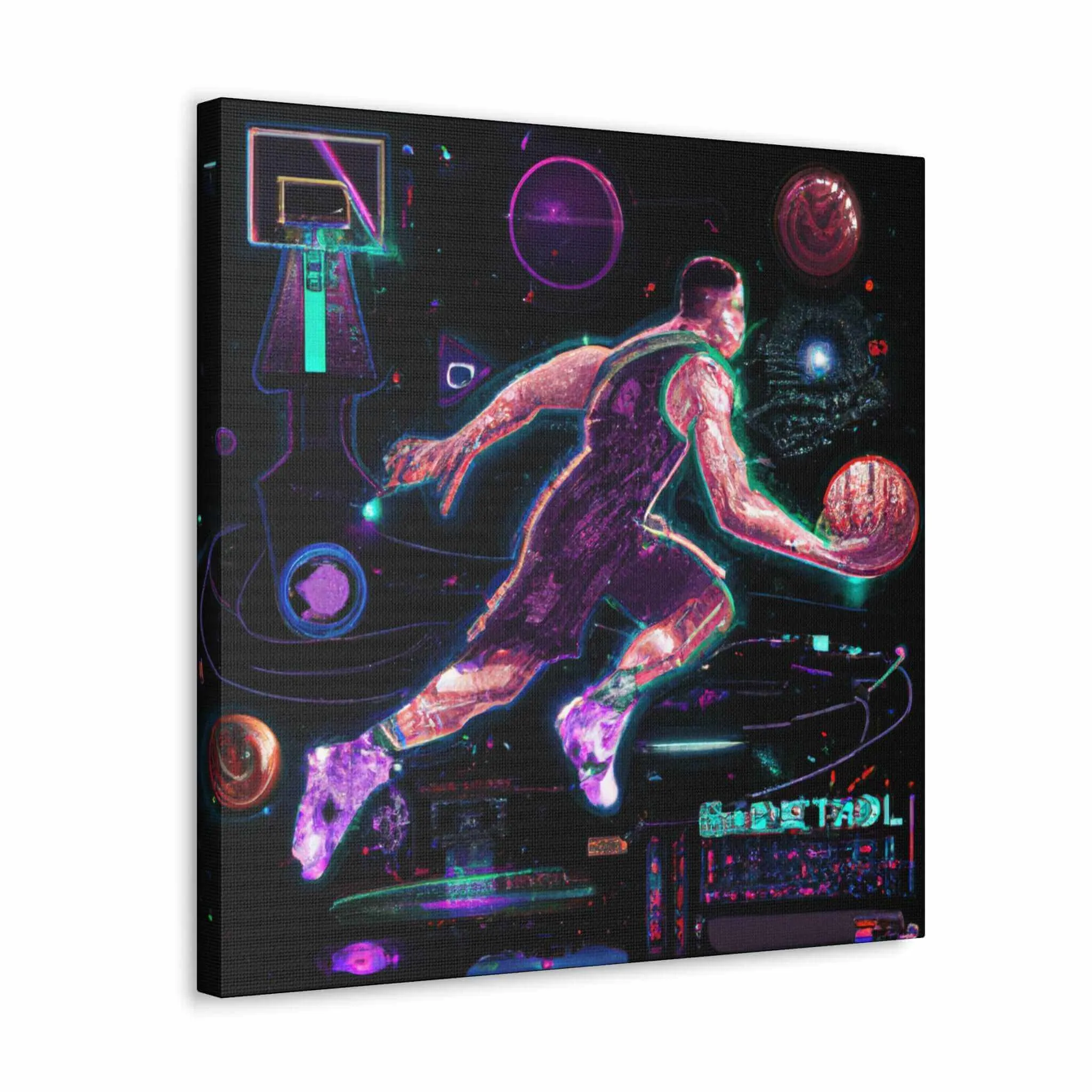 Hoops: Neon Circuitry Canvas Print