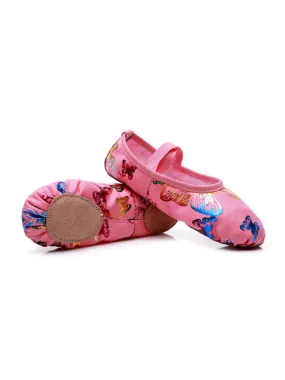 Hot Gold Butterfly Frenulum-Free Ballet Shoes Soft Sole Training Shoes