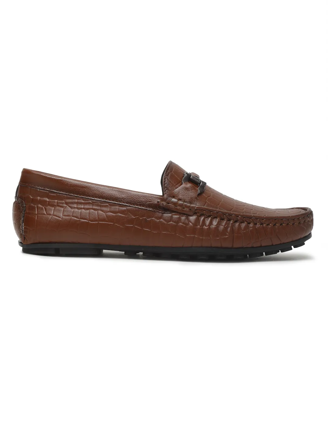 Men's Brown Texture Leather Flexi 360 Loafers