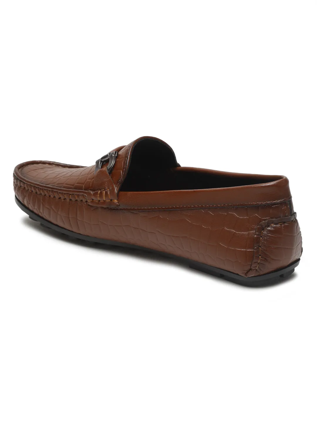 Men's Brown Texture Leather Flexi 360 Loafers