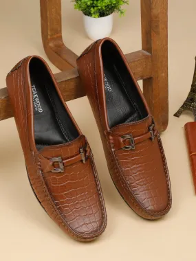 Men's Brown Texture Leather Flexi 360 Loafers