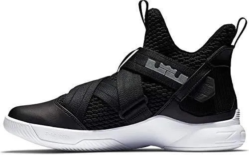 Nike Mens Lebron Soldier XII 12 TB Basketball Shoes Black/Silver Size 8.5 US