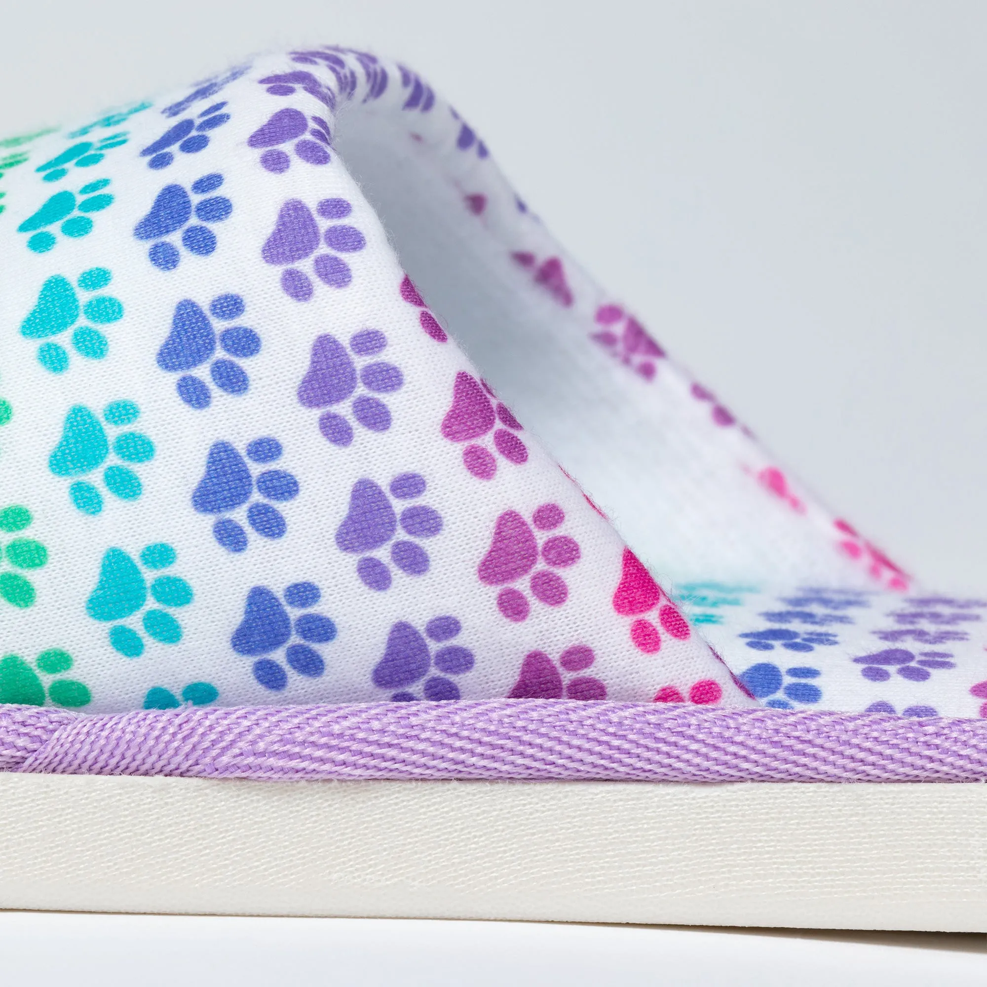 Open Toe Paw Print Slide Slippers