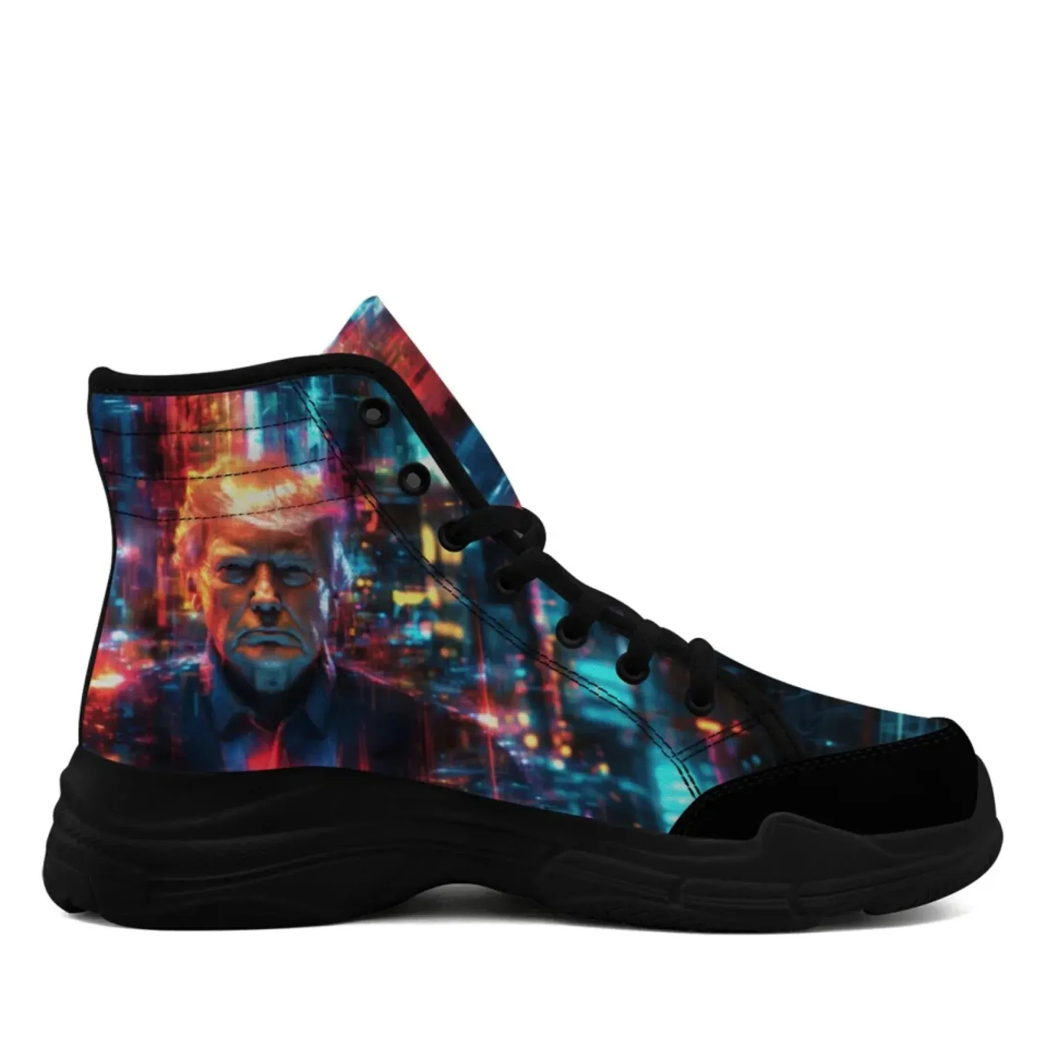 Personalized Trump Sneakers, Custom Canvas High Top Shoes, Patriotic Chunk Shoes