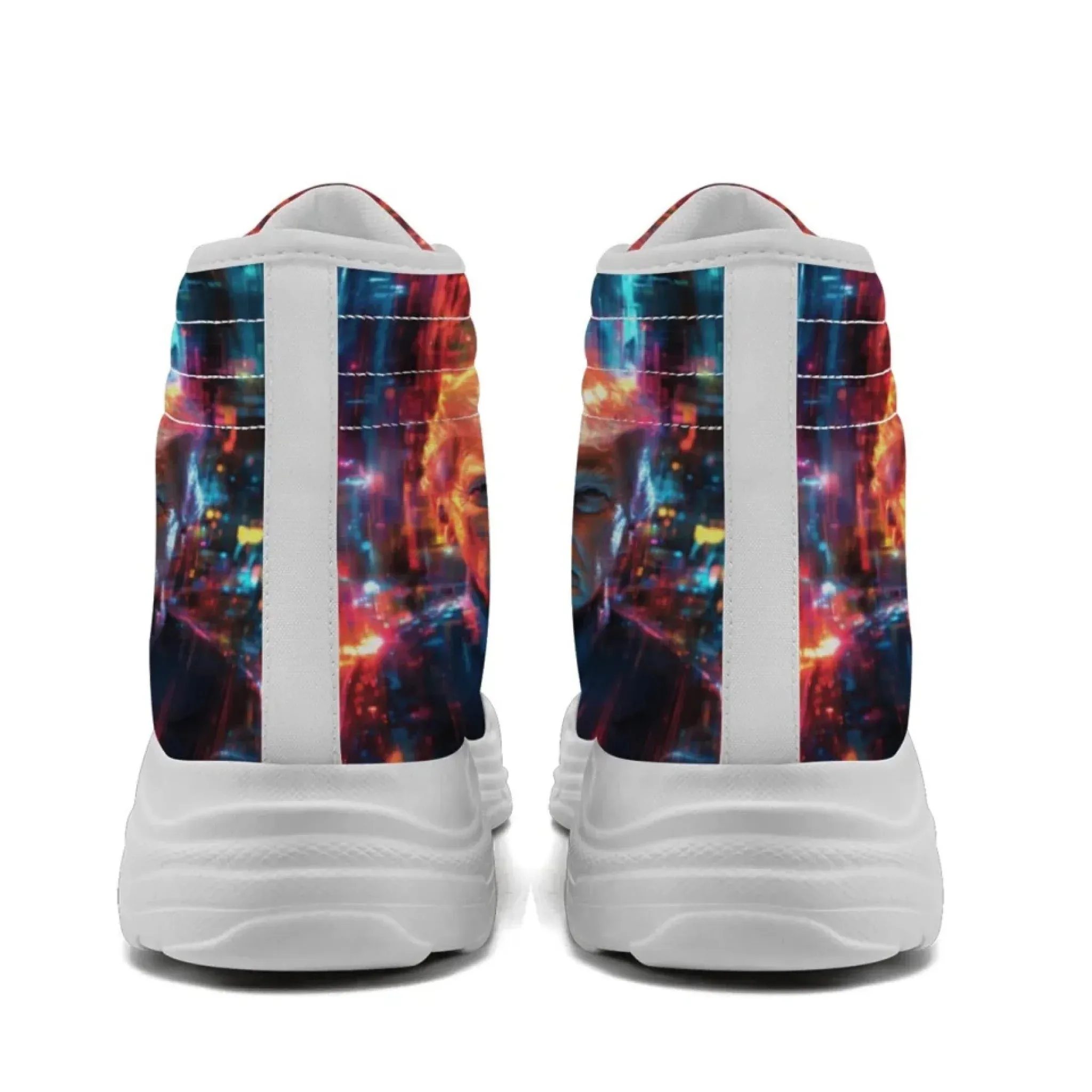 Personalized Trump Sneakers, Custom Canvas High Top Shoes, Patriotic Chunk Shoes