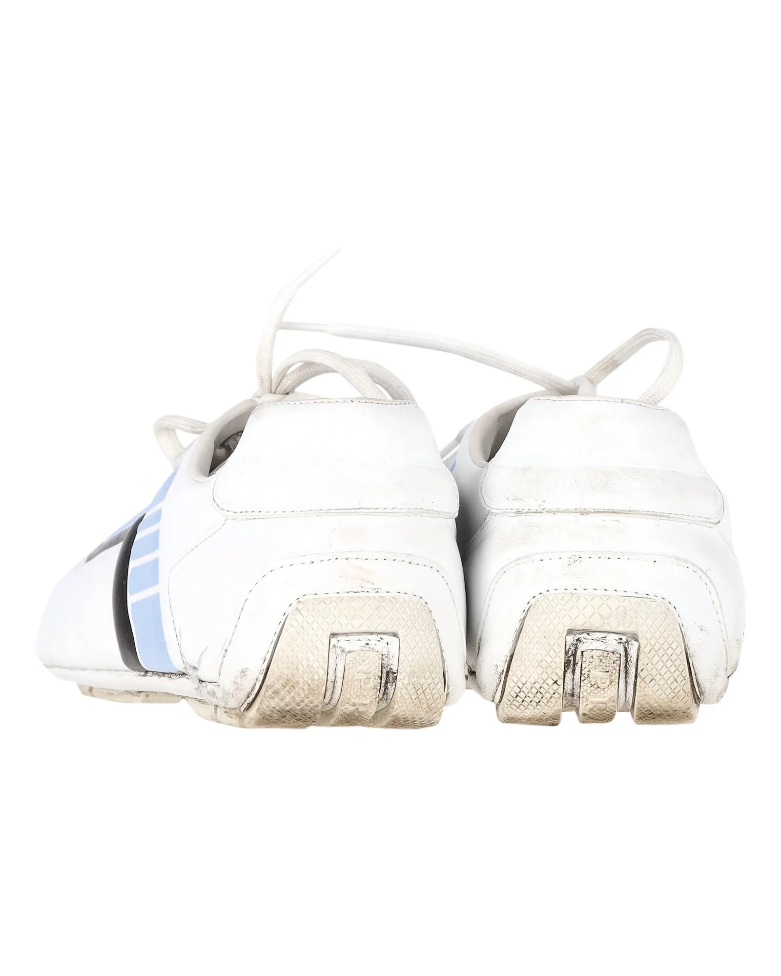 Prada Rev Sneakers in White Leather