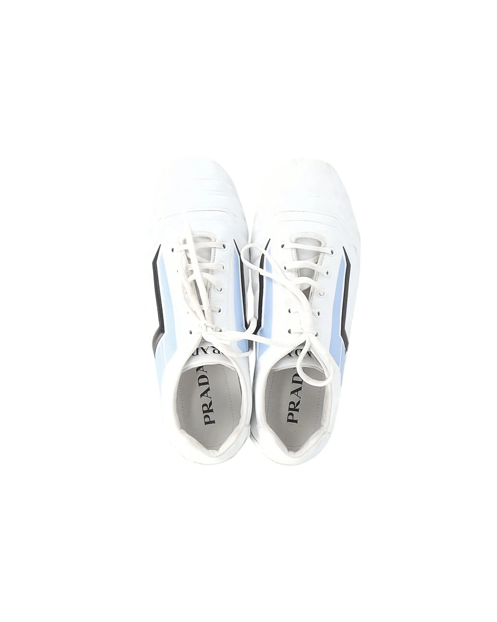 Prada Rev Sneakers in White Leather