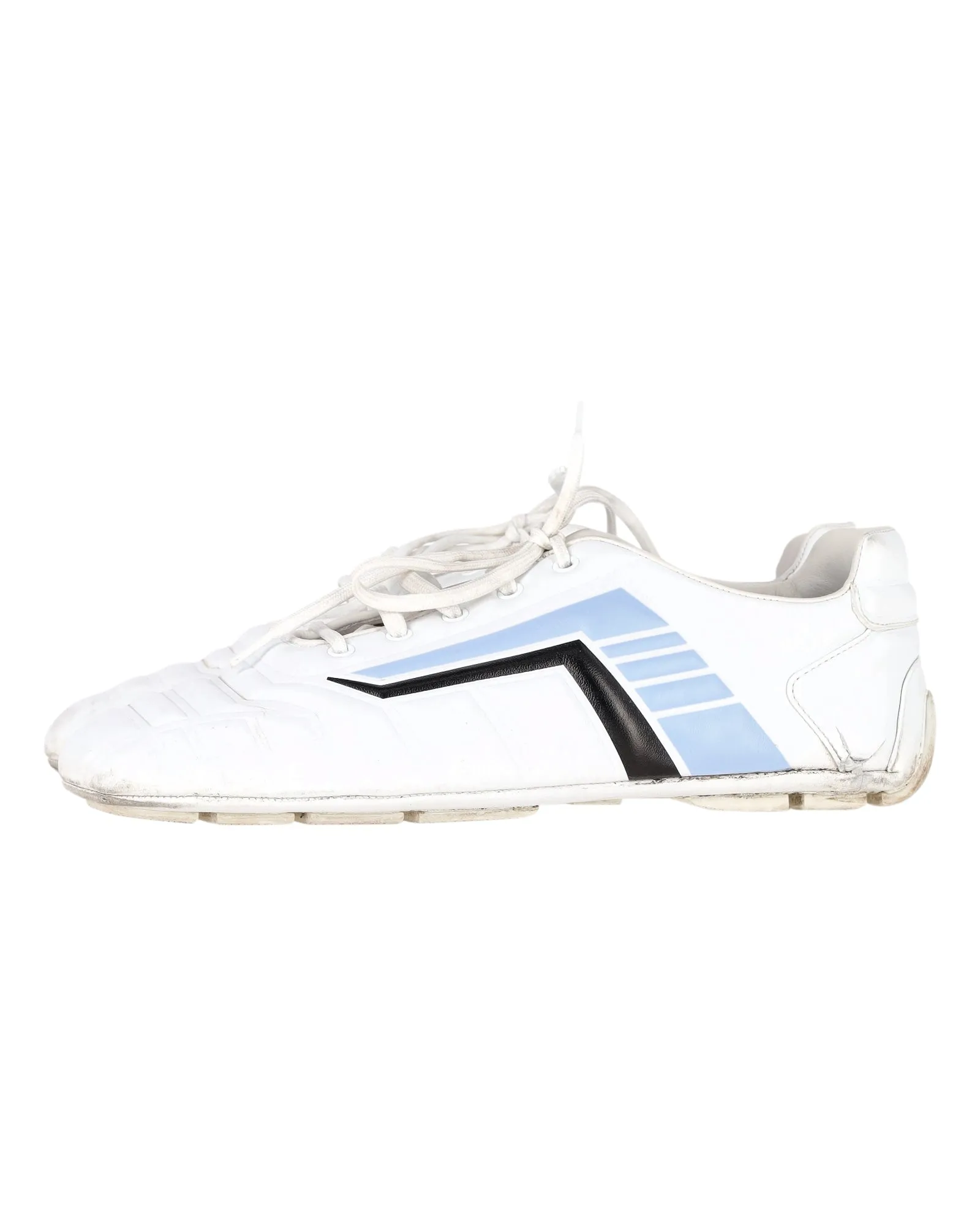 Prada Rev Sneakers in White Leather