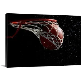 "Basketball going through hoop" Canvas Wall Art