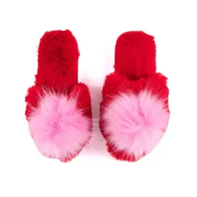 Slippers Amore-Red w/Pink Fluff