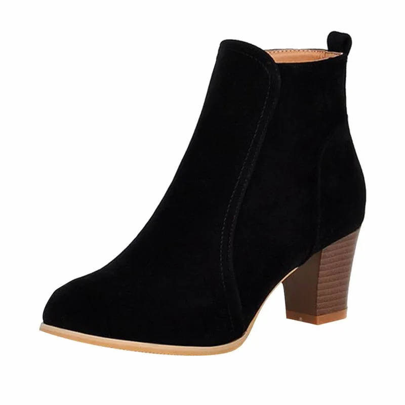 Suede Leather Ankle Boots