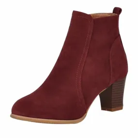Suede Leather Ankle Boots