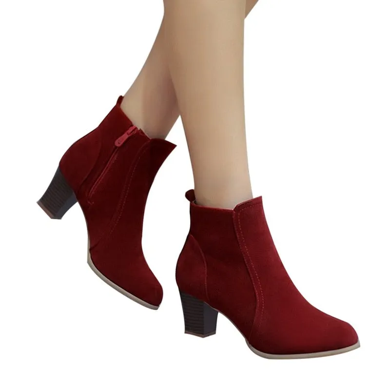 Suede Leather Ankle Boots