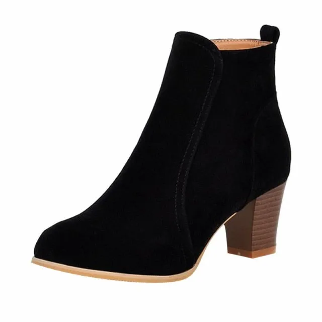 Suede Leather Ankle Boots
