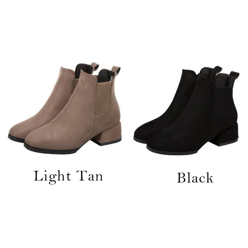 Suede Leather Ankle Boots