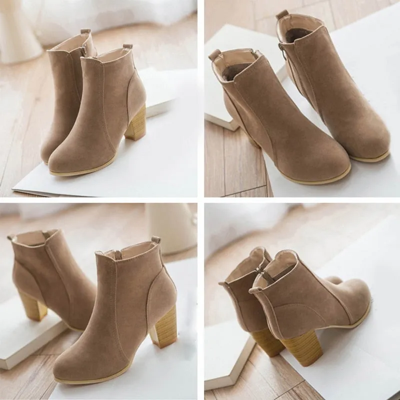 Suede Leather Ankle Boots