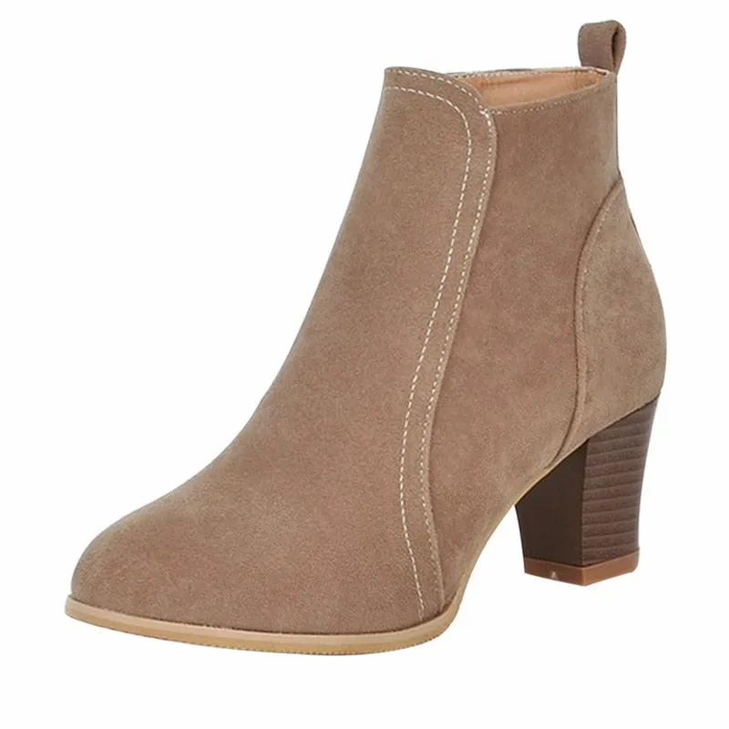 Suede Leather Ankle Boots