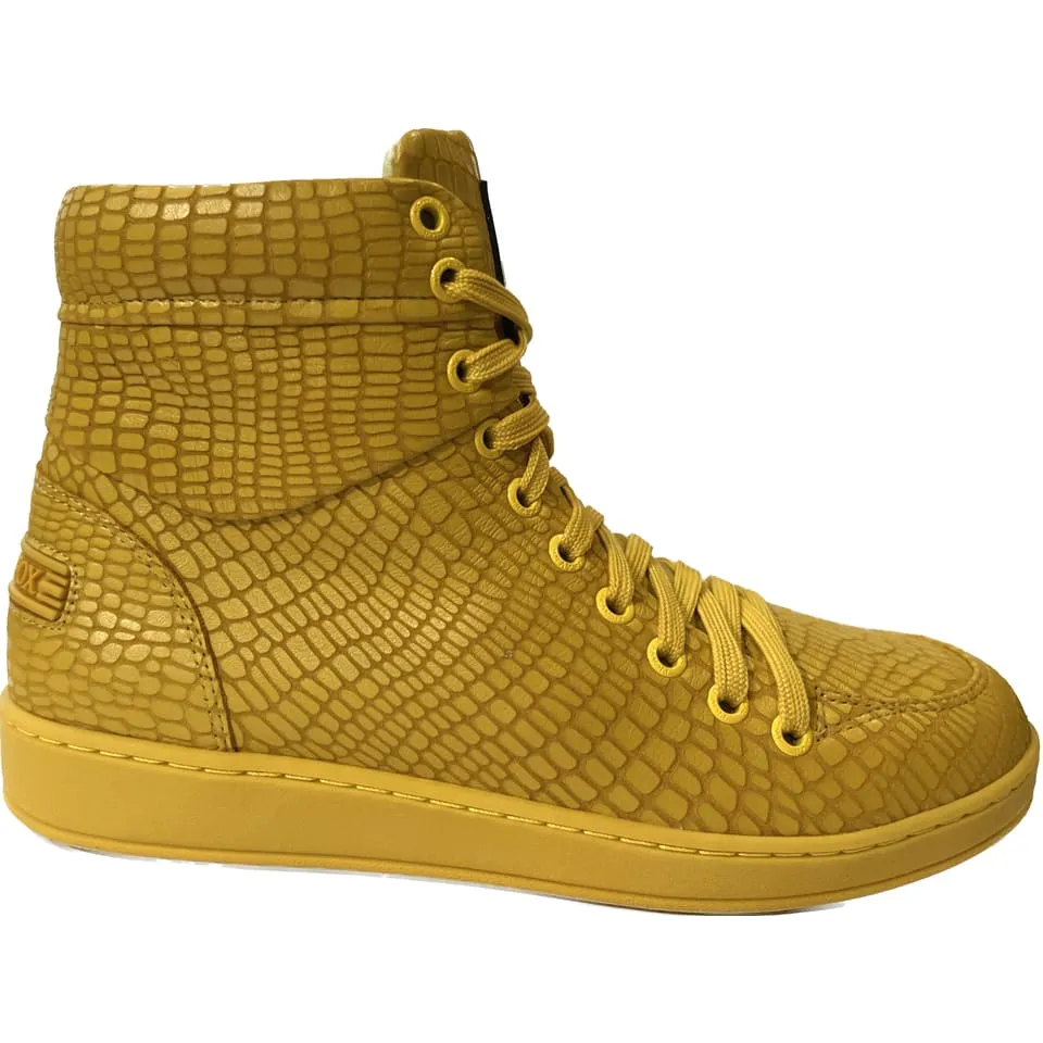 Travel Fox 900 Series Men's Yellow Snake Leather High Top Sneakers 916101 039