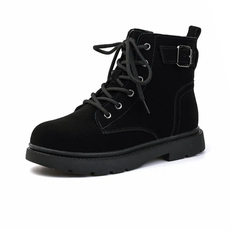 Women's Suede Lace-Up Short Boot